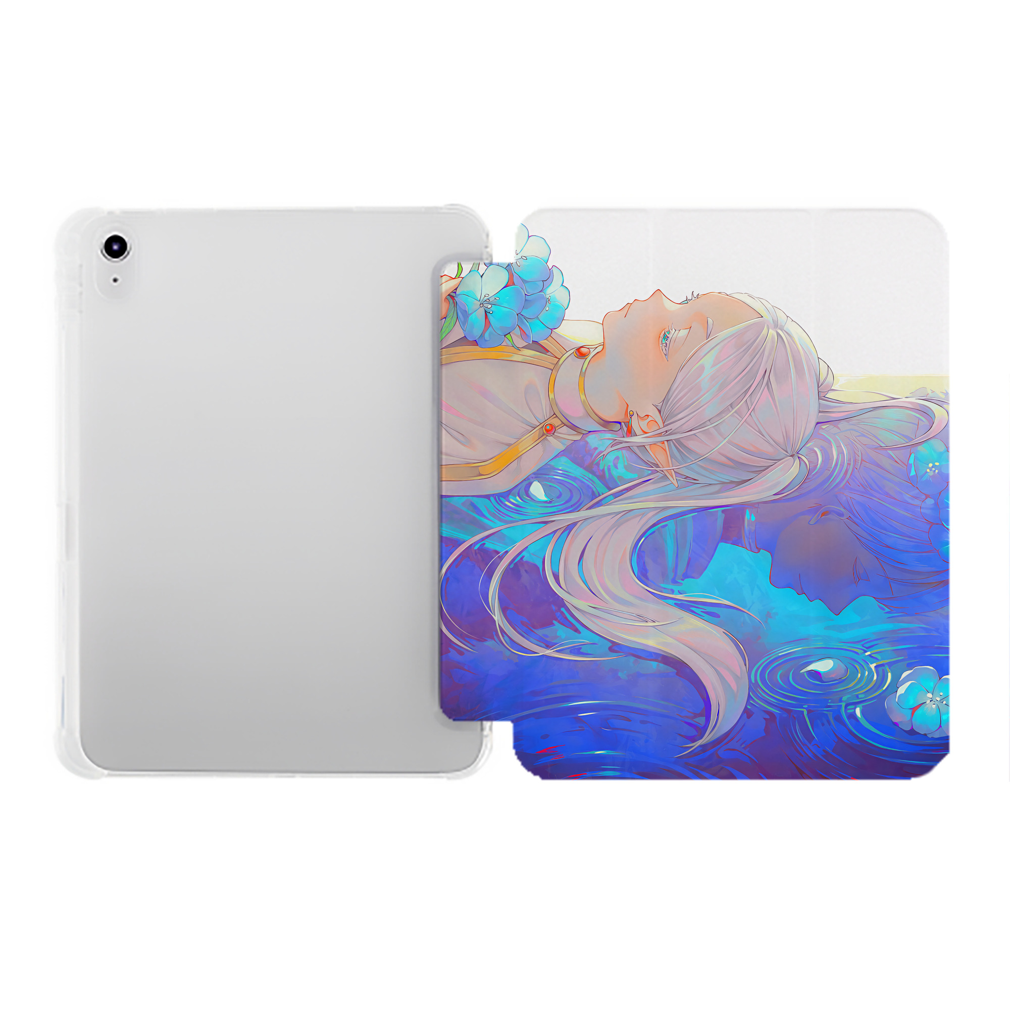 （画像用） 葬送のフリーレン Frieren IPad ケース ペン収納付き 三つ折りスタンド PUレザー×シリコン 対応機種9.5/10.5/10.9インチ